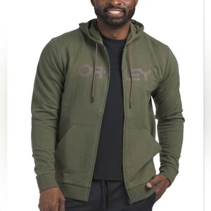 Oakley Men's Green Multi Full Zip Up Hoodie